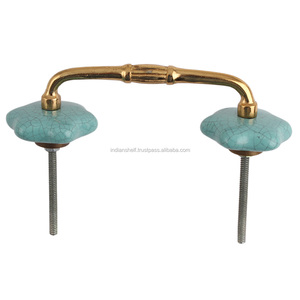 Poignée d'armoire en vrac Turquoise en céramique Style craquelé fait à la main en gros poignée de commode Lot Vintage poignée de tiroir poignée de porte - Product Image 5