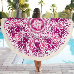 Mandala serviettes rondes tapisserie tenture murale plage jeter serviette tapis de Yoga 72 "plage indien frange ronde Mandala cocarde tapis de Yoga Art - Product Image 1