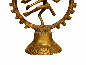 Estatua de bronce dorado hecha a mano de Dios indio, Natraj, estatua de latón, figurita para decoración del hogar, artículos de regalo, SMG-57 de 4,7x4,1 pulgadas - Product Image 4