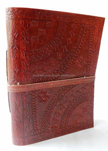 Cahier de luxe écologique B5 Journal demi-fleur Design fin en relief sauvage relié en cuir couverture rigide pour professionnel personnel - Product Image 2