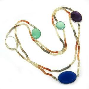 Collar de plata de ley 925 con bisel en forma de cuentas, joyería de plata - Product Image 4