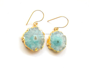 Ensemble de boucles d'oreilles en Quartz solaire naturel coupe princesse pierres précieuses plaqué or bijoux de mode pour les mariages fêtes cadeaux pour - Product Image 3