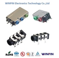 Conectores de Audio Jack para Teléfono, Jack de 3.5mm Hembra, 6 Pines, Montaje Superficial, Tipo SMT SMD