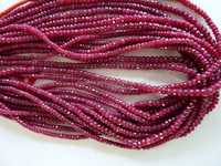 Cuentas de Rubí Corindón de 3.5-5mm de la Mejor Calidad, Excelente Hilo de 16 Cuentas, Piedra Facetada Rondelle, Rubí Teñido, Joyería con Certificación de Terceros