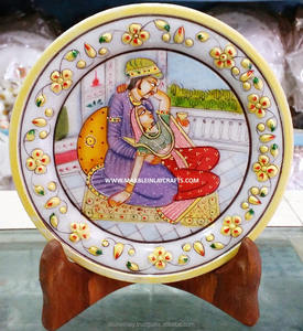 Round Marble Gold Painting Beautiful Plates - Product Image 1