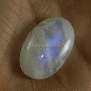 8.21 gms Natural Rainbow moonstone with blue fire 19x31mm Oval Cabochon, Beautiful loose stones for jewellery design IG0159 - Product Image 3