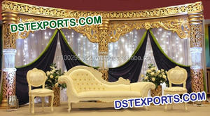 Escenario de cristal de fibra moderno para bodas indias, decoración de escenario de boda iluminada majestuosa - Product Image 4