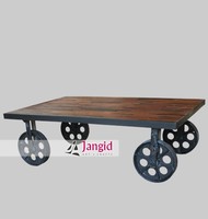 Table intercalaire en bois et en fer, burins, meubles industriels, fabricants, extracteur