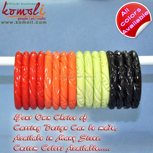 Brazalete tallado floral naranja liso, pulsera personalizada, joyería hecha a mano - Product Image 6