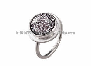 Bagues Druzy plaquées or personnalisables, bijoux de mode pour fiançailles, style classique, Coszcalt Exports, modèle DDF002, exportateurs - Product Image 5