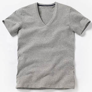 Pesado algodón peinado precio de fábrica niños con cuello en V camiseta 90% Ctn 10% Melange S/J 160 Gsm - Product Image 1