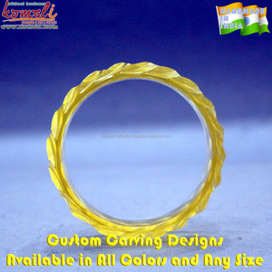 ดูผ่านสีเหลืองที่กำหนดเองหยกแกะสลักกำไลข้อมือเรซิน - Product Image 4