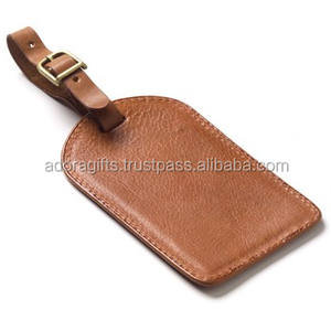 Étiquette de bagage de voyage en cuir avec sangle de fenêtre d'identification, produits en cuir en vrac - Product Image 1