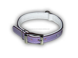Fabricante de India, venta al por mayor, Collar de entrenamiento para perros y gatos de cuero acolchado de lujo, remaches sólidos disponibles, opciones coloridas - Product Image 3