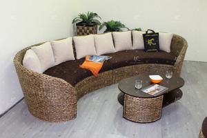 ชุดโซฟาเสน่ห์สานจากวัสดุธรรมชาติ-หวายผักตบชวาสำหรับใช้ในร่ม - Product Image 3