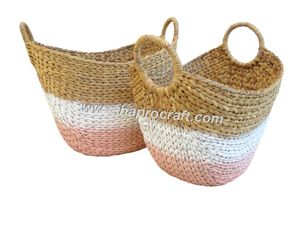Water Hyacinth <b>Storage</b> <b>Basket</b>, Handmade <b>Wicker</b> <b>Basket</b> Fruit <b>Basket</b> From Vietnam for Home and Garden Decor - Product Image 2
