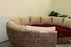 Exclusive ชุดโซฟาทรงกลมสำหรับห้องนั่งเล่น,ชุดโซฟารูปผักตบชวาดีไซน์ทันสมัยเฟอร์นิเจอร์หวายธรรมชาติ - Product Image 3