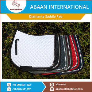 Modern Trendy Diamante Saddle <b>Pad</b> with Fleece Lining Cotton Outshell HD <b>Foam</b> Filling-Contemporary Equestrian Accessory - Product Image 2