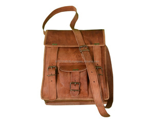 Cuir véritable de qualité supérieure fait à la main bandoulière épaule sac de messager ordinateur portable tablette livres transporter en cuir véritable sac d'université - Product Image 4