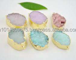 Piedra preciosa de ópalo Druzy al por mayor chapada en oro para hacer joyas de fiesta DIY suministro de moda para mujer - Product Image 4