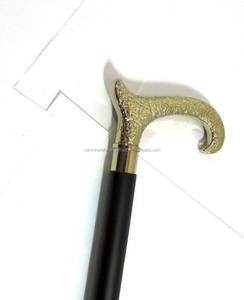 Bastón VINTAGE antiguo de latón y plata para caminar, mango de diseño de acabado, coleccionable, CHWKS36012 - Product Image 1