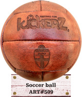 Ballon de football vintage professionnel en cuir véritable, design classique avec logo, pliable et portable