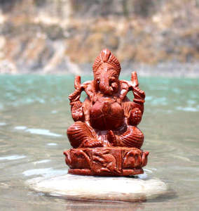 แฮนด์เมดอัญมณีธรรมชาติจิตวิญญาณศาสนาฮินดูพระพิฆเนศพระพิฆเนศรูปปั้นหินทำด้วยมือ - Product Image 2