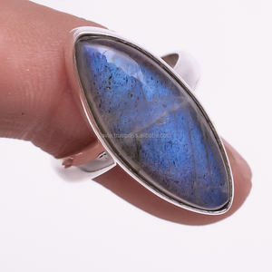 Anillos de joyería fina de Plata de Ley 925 al por mayor, alianzas de boda de piedras preciosas labradoritas naturales hechas a mano, Plata de alta calidad - Product Image 1