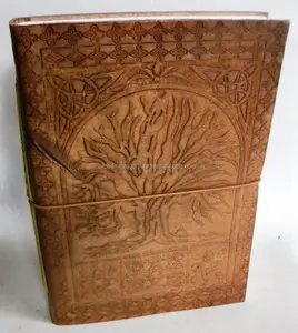 classical Tree of Life refillable diary notebook Embossed leather tree of life 120 page unlined dream note book