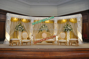 Décoration de scène élégante moderne musulmane indienne mariage en fibre de verre taille personnalisée - Product Image 6