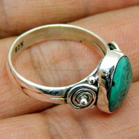 Turquoise Gemstone Bague En Argent 925 Bijoux En Argent Sterling Femmes Cadeau Zircon Fête Sterling Pierre De Mariage