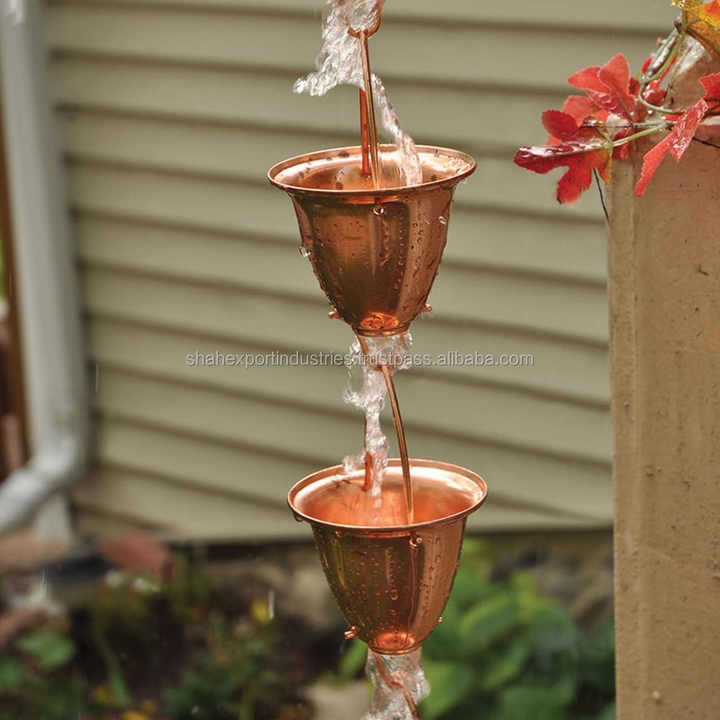 Chaîne De Pluie Gouttière Métal Avec 8 Oiseaux - Décoration Jardin Évacuation Eau Élégante