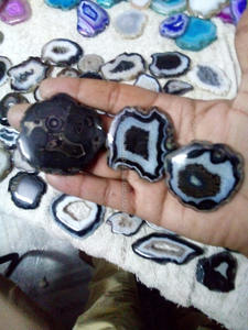 Natural Free Size Designer Black Druzy Rodajas de ágata de gran tamaño - Product Image 2