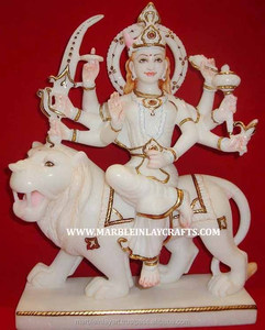 Pure Makrana Marble Durga Maa Statue - Product Image 1