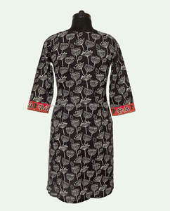 Kurtis de algodón con estampado negro para mujer, ropa Formal de oficina, túnicas, bordado a máquina, ropa India pakistaní directa India - Product Image 4