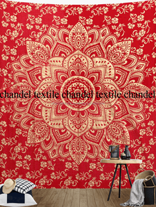 Gran oro Ombre Floral Mandala pared colgante Hippie indio bohemio estilo impreso tapices arte para decoración del hogar - Product Image 2