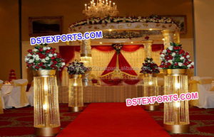 Pilier en fibre de cristal pour scène de mariage, piliers décorés pour scène de mariage, colonne de pagode de mariage - Product Image 6