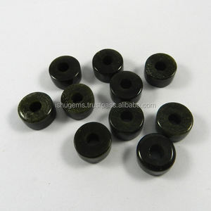 Cuentas de Hipersteno Natural Liso de 14x8mm, Calidad AA, Color Negro, Cuentas Tipo Neumático con Orificio Grande, Gemas Ishu - Product Image 4