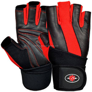 Guantes de levantamiento de pesas para gimnasio, diseño personalizado, soporte de muñeca de cuero de cabra, levantamiento de pesas, diseño de logotipo privado, servicios OEM - Product Image 2