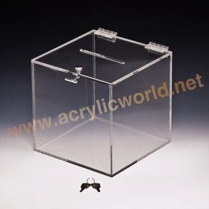 <b>Acrylic</b> Donation <b>Box</b> With Lock - Product Image 6