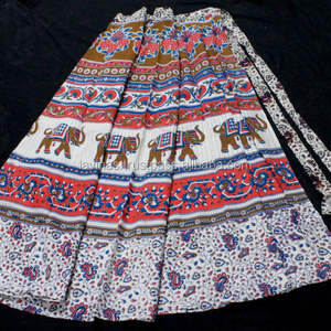 กระโปรงผ้าฝ้ายพิมพ์ลายสวยงามสำหรับผู้หญิงอินเดีย - Product Image 1