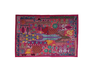 Tenture murale de tapisserie en fil métallique brodé vintage - Product Image 2