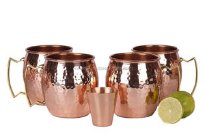 100% Pure Copper Hammered Moscow Mule <b>Mugs</b> for Drinking <b>Beer</b> Cocktail Vicky Tabletop and Bar Ware Copper <b>Mugs</b> - Product Image 4