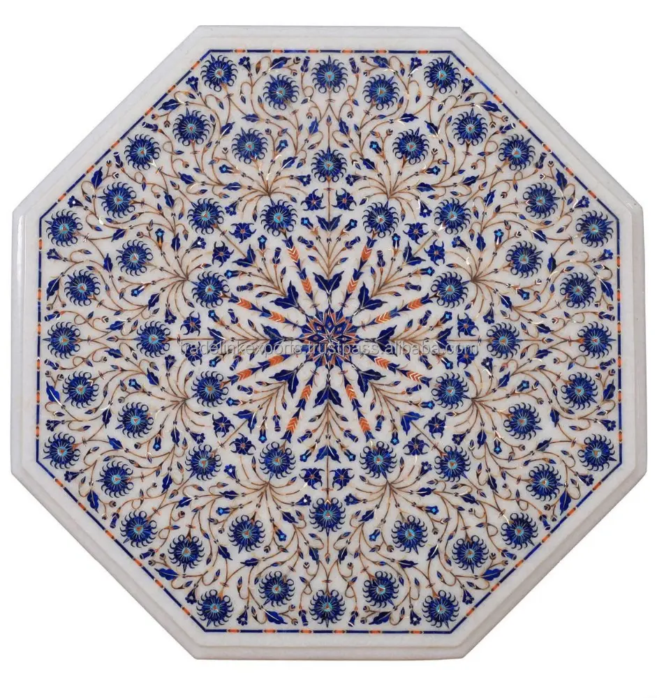 Lapiz Lazuli Marble Micro Mosaic Inlay Table Top Home Decorative Stone Inlaid Table Top