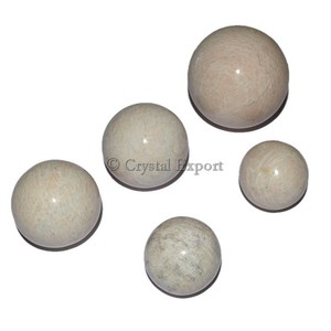 Sphères de pierre de lune crème pierre de reiki de guérison décoration intérieure - Product Image 1