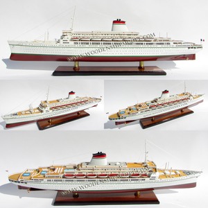 Modèle de bateau de croisière Leonardo Da Vinci SS Ocean Liner, fait main en bois, cadeau, GIA NHIEN CO. LTD, origine Vietnam, CS0097P - Product Image 2