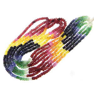 Ishu Gems 15 pulgadas de longitud Piedra preciosa 2,5mm Cuentas de piedra multicolor facetadas Modelo IG4977 - Product Image 2