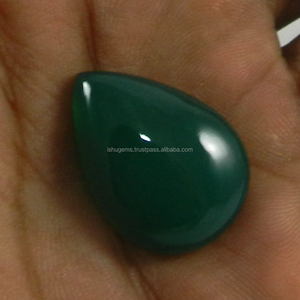 18x25mm Quality Natural Green Onyx Gemstone 4.28 gms Pear Cabochon, cabochon gemstone IG0335 - Product Image 3