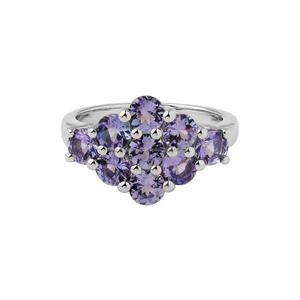 Romantic Tanzanite Sterling Silver <b>Blue</b> Fine Ring Rhodium Plated for Wedding Engagement Anniversary Gift - Product Image 2