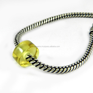 Lemon hydro-Cuentas de neumático sintético, 14x8x5mm, cuentas de piedras preciosas de agujero grande para pulsera, IG0133 - Product Image 1